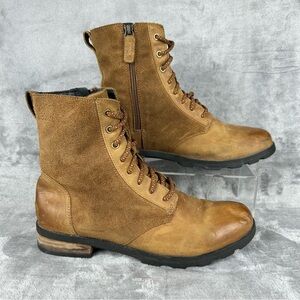 Sorel Emelie Lace Boots Womens 10.5 Brown Water Proof Lug Sole Granny Outdoor
